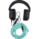Pig Hog Hex Series Coiled Headphone Extension Cable (Seafoam Green, 15')