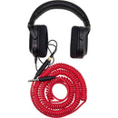 Pig Hog Hex Series Coiled Headphone Extension Cable (Candy Apple Red, 25')
