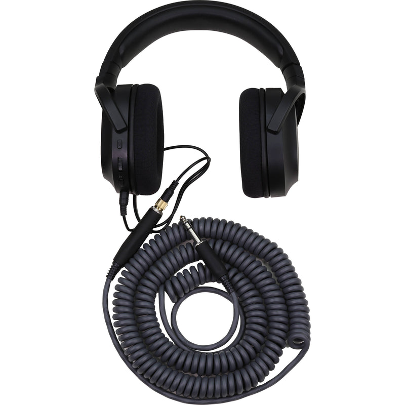 Pig Hog Hex Series Coiled Headphone Extension Cable (Charcol Gray, 25')