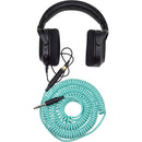 Pig Hog Hex Series Coiled Headphone Extension Cable (Seafoam Green, 25')