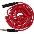 Pig Hog Hex Series Coiled Headphone Extension Cable (Candy Apple Red, 15')