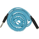 Pig Hog Hex Series Coiled Headphone Extension Cable (Daphne Blue, 15')