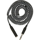 Pig Hog Hex Series Coiled Headphone Extension Cable (Charcol Gray, 15')