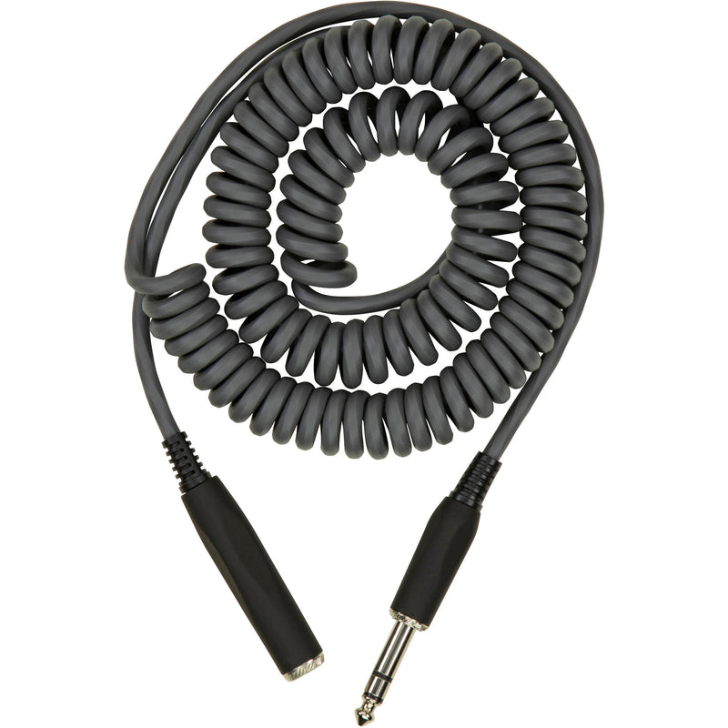 Pig Hog Hex Series Coiled Headphone Extension Cable (Charcol Gray, 15')