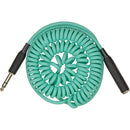Pig Hog Hex Series Coiled Headphone Extension Cable (Seafoam Green, 15')