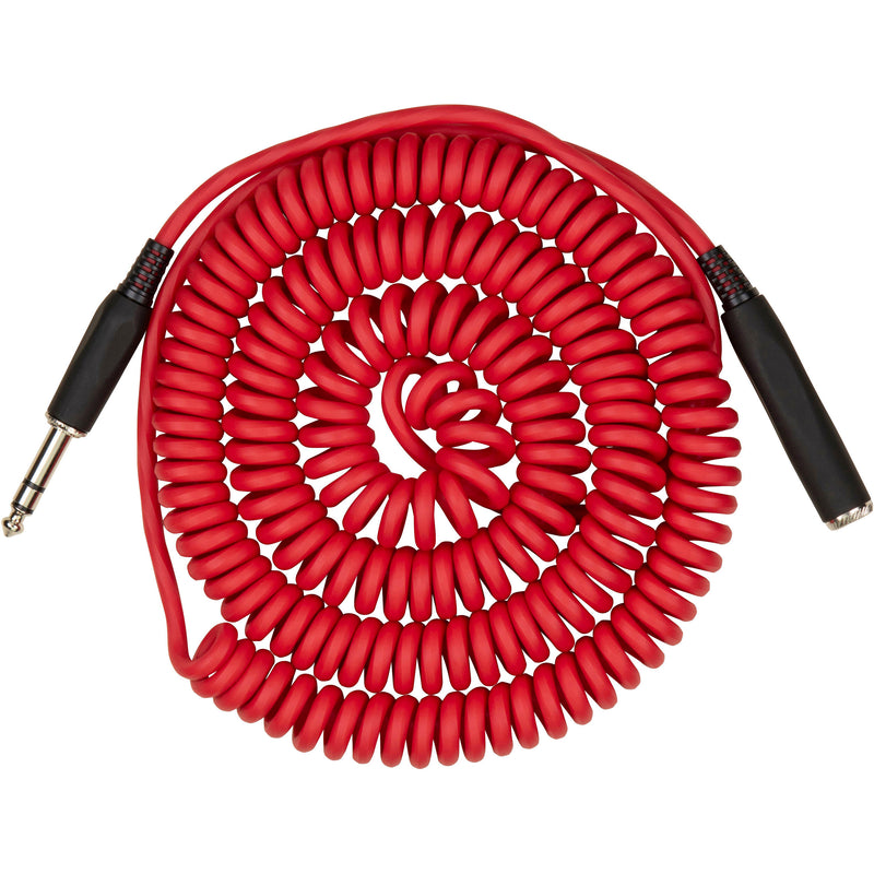 Pig Hog Hex Series Coiled Headphone Extension Cable (Candy Apple Red, 25')