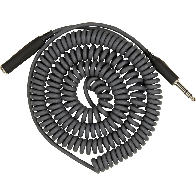 Pig Hog Hex Series Coiled Headphone Extension Cable (Charcol Gray, 25')