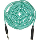 Pig Hog Hex Series Coiled Headphone Extension Cable (Seafoam Green, 25')