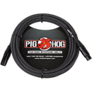 Pig Hog Vintage Series Woven XLR Microphone Cable (Black & White, 20')