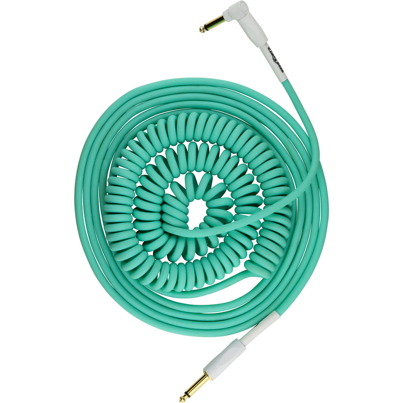 Pig Hog Vintage Half-Coiled Instrument Cable (30', Seafoam Green)