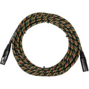 Pig Hog Vintage Series Woven XLR Microphone Cable (Rasta Stripes, 20')
