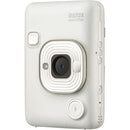FUJIFILM instax mini LiPlay Hybrid Instant Camera with Complete Starter Bundle (Misty White, 10 Exposures)