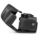 MegaGear Genuine Leather Camera Case for Sony a6700 with 16-50mm Lens (Black)
