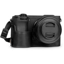 MegaGear Genuine Leather Camera Half Case Sony a6700 (Black)