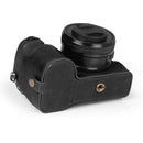 MegaGear Genuine Leather Camera Half Case Sony a6700 (Black)