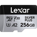 Lexar 256GB Professional SILVER PLUS UHS-I microSDXC Memory Card with SD Adapter