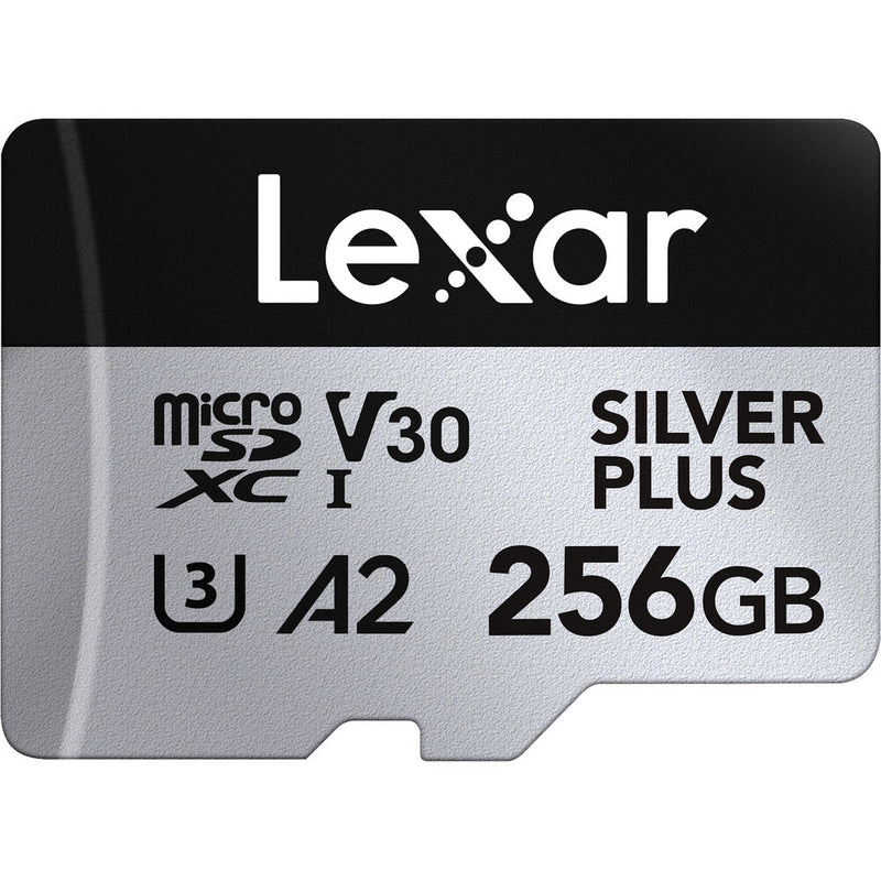 Lexar 256GB Professional SILVER PLUS UHS-I microSDXC Memory Card with SD Adapter