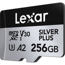Lexar 256GB Professional SILVER PLUS UHS-I microSDXC Memory Card with SD Adapter