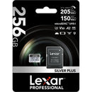 Lexar 256GB Professional SILVER PLUS UHS-I microSDXC Memory Card with SD Adapter