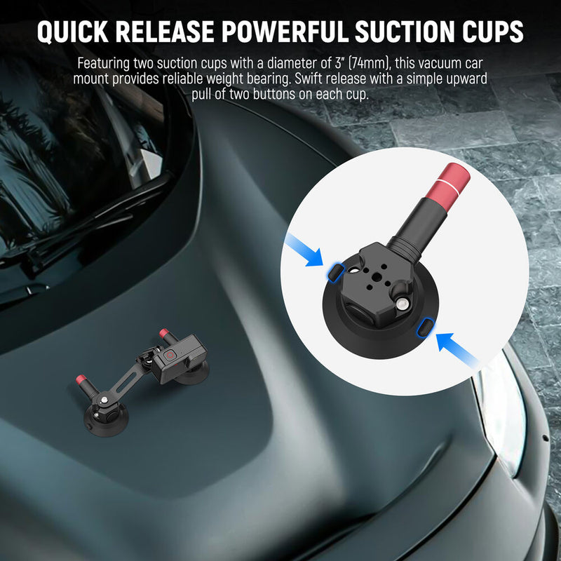 Neewer CA066 Dual Suction Cup Car Mount Kit with Ball Head & Phone/Action Mounts