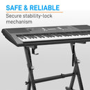 Pyle Pro PKST48 Heavy-Duty Z-Style Folding Keyboard Stand with Wheels (Glossy Black)