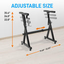 Pyle Pro PKST48 Heavy-Duty Z-Style Folding Keyboard Stand with Wheels (Glossy Black)
