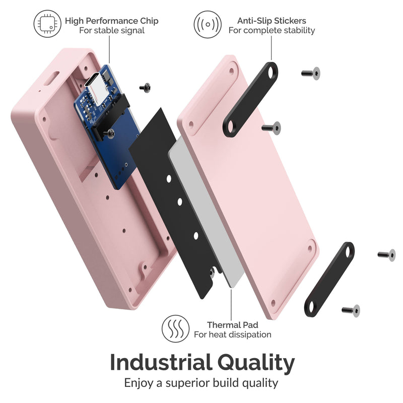 Sabrent NVMe PCIe M.2 to USB 3.1 Gen 2 USB Type-C SSD Enclosure (Pink)