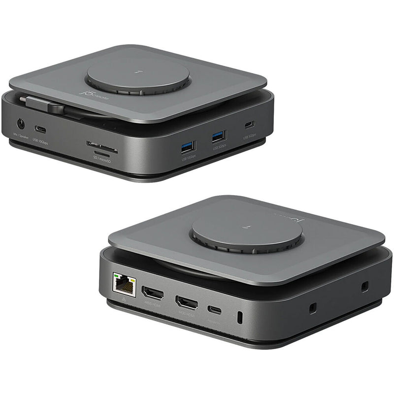 j5create 12-in-1 USB-C Dock with Dual 4K HDMI and 140W GaN Power Adapter