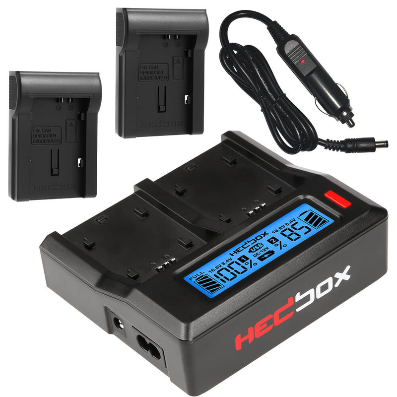Hedbox RP-DC50 Digital LCD Dual Battery Charger Kit with RP-BPA80 Battery Plates