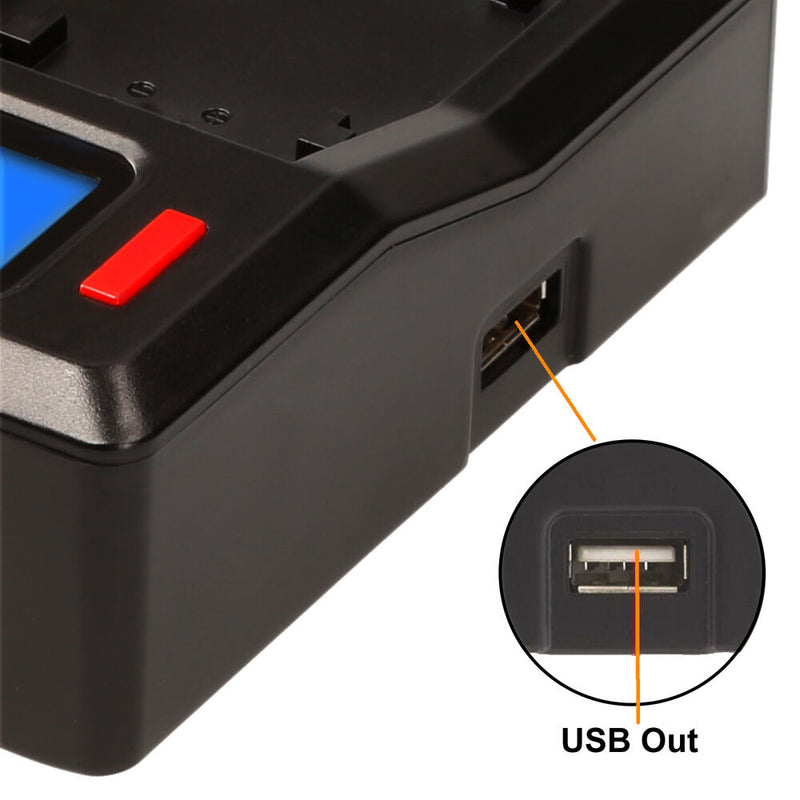 Hedbox RP-DC50 Digital LCD Dual Battery Charger Kit with RP-BPA80 Battery Plates