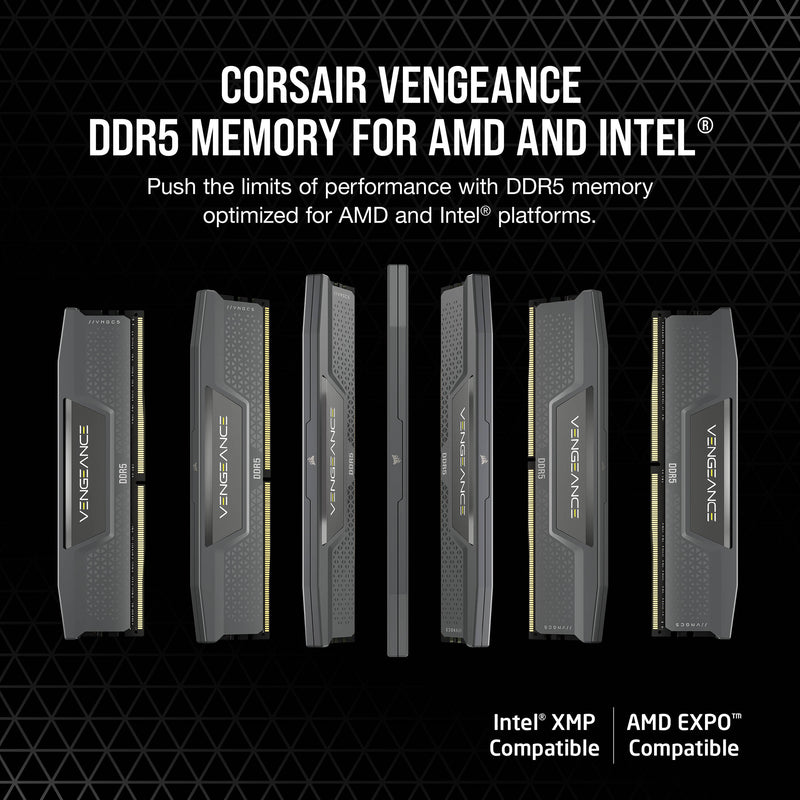 Corsair 64GB VENGEANCE DDR5 Memory Kit (2 x 32GB, Black)