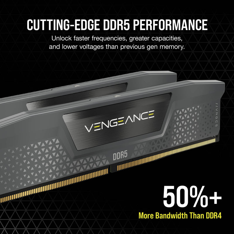 Corsair 64GB VENGEANCE DDR5 Memory Kit (2 x 32GB, Black)