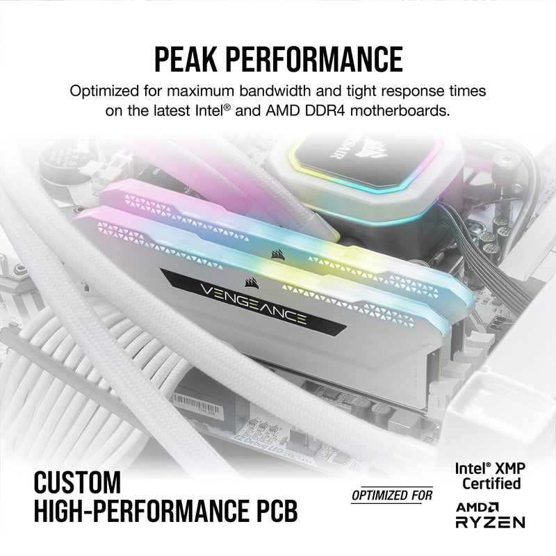 Corsair 32GB VENGEANCE RGB PRO SL DDR4 3600 MHz Memory Kit (White, 2 x 16GB)