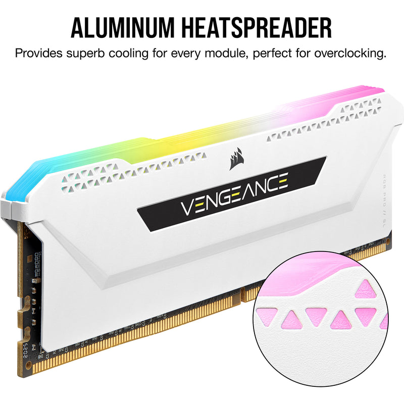 Corsair 32GB VENGEANCE RGB PRO SL DDR4 3600 MHz Memory Kit (White, 2 x 16GB)