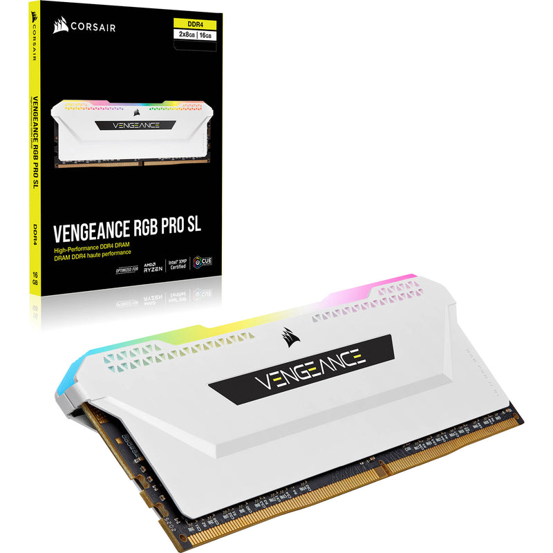 Corsair 32GB VENGEANCE RGB PRO SL DDR4 3600 MHz Memory Kit (White, 2 x 16GB)