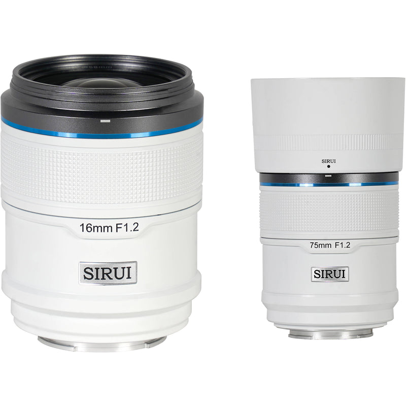 Sirui Sniper 2 Lens Kit with 16mm f/1.2 and 75mm f/1.2 Lens (FUJIFILM X, White)