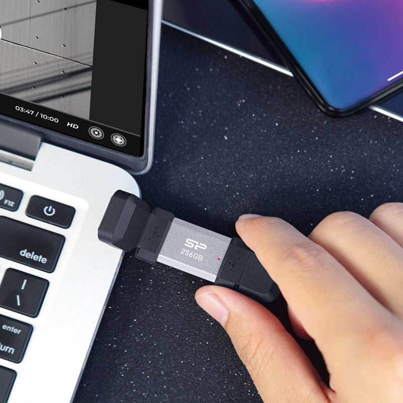 Silicon Power 64GB Mobile C51 USB 3.2 Gen 1 Flash Drive (Silver)