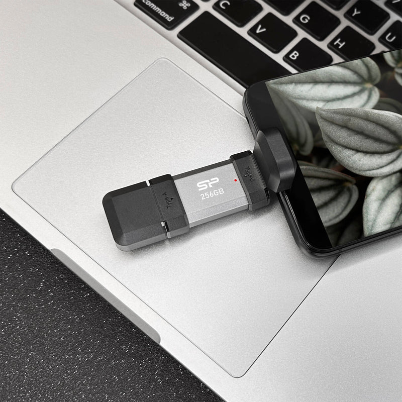 Silicon Power 128GB Mobile C51 USB 3.2 Gen 1 Flash Drive (Silver)