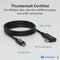 Plugable USB-C to Right-Angle USB-C Thunderbolt 4 Cable (2.6')