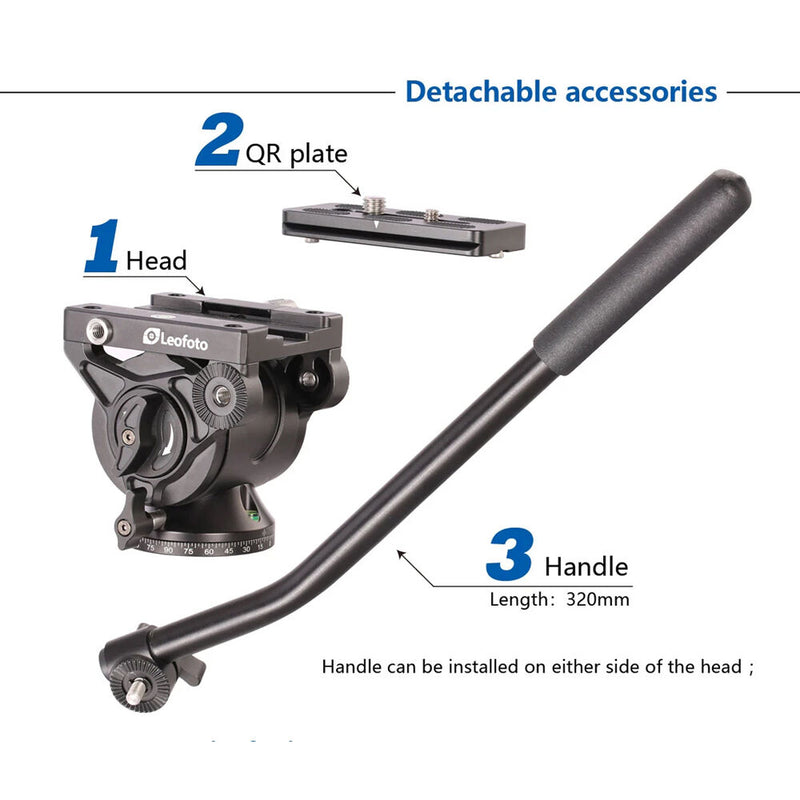 Leofoto BV-15L Fluid Head with Lever Release Clamp