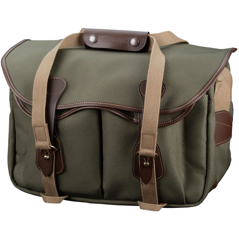Billingham 335 MKII Camera/Laptop Bag (Sage FibreNyte / Chocolate Leather Trim, 10L)