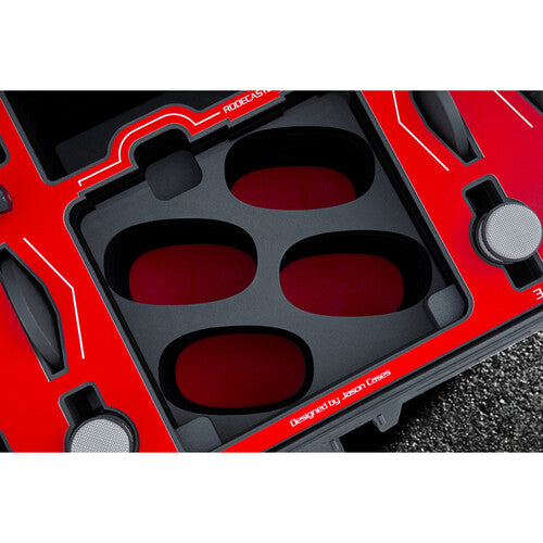 Jason Cases Case with Wheels for RODECaster Pro II, 4 PodMIcs, Stands, and Headsets