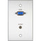 TecNec Board Room 1-Gang Wall Plate with Female 15-Pin VGA & Female 3.5mm Stereo Jack (Clear)