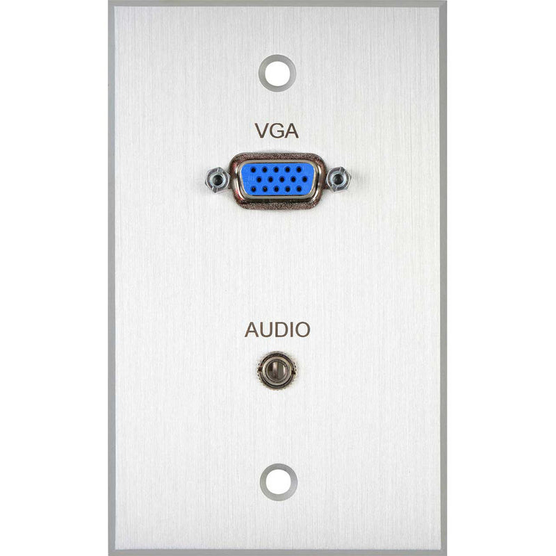TecNec Board Room 1-Gang Wall Plate with Female 15-Pin VGA & Female 3.5mm Stereo Jack (Clear)