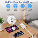 Uncaged Ergonomics 6-in-1 Travel Power Strip with USB Ports (White)