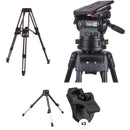 Miller CiNX 3 Fluid Head with ENG Carbon Fiber 2-Stage Heavy-Duty Tripod Kit
