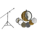 Impact 32" 5-in-1 Collapsible Reflector Disc with Light Stand and Holder Kit