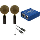 Cascade Microphones FAT HEAD Ribbon Mic Matched Stereo Pair Kit with Cloudlifter CL-2 Mic Activator