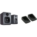 Audioengine A1 Bluetooth Speaker System with DS1 Desktop Stands Kit (Gray, Pair)