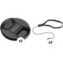 Sensei 95mm Center Pinch Snap-On Lens Cap and Cap Keeper Lens Cap Holder Kit (2-Pack)